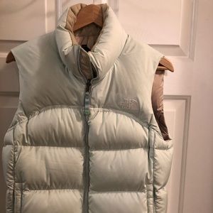 North face nuptse vest aqua